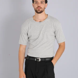 Msm Studio T-shirt scollo a barca in costina mezza manica