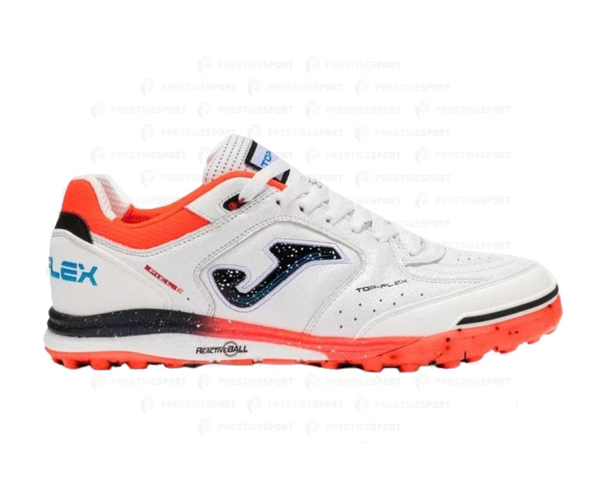 JOMA TOP FLEX REBOUND 2532 BIANCO-CORALLO FLUO SCARPA CALCIO A 5