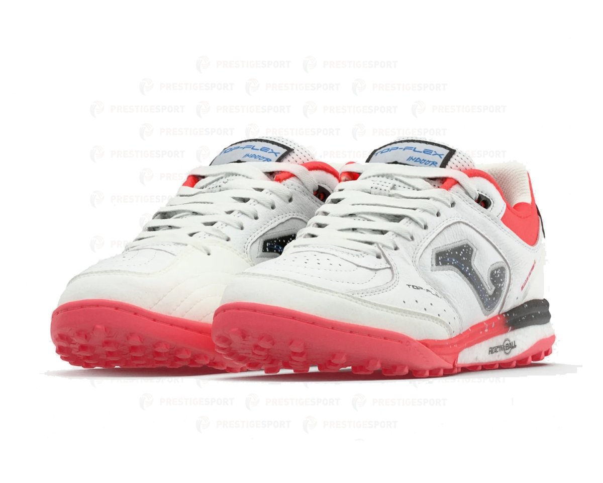 JOMA TOP FLEX REBOUND 2532 BIANCO-CORALLO FLUO SCARPA CALCIO A 5 - immagine 5